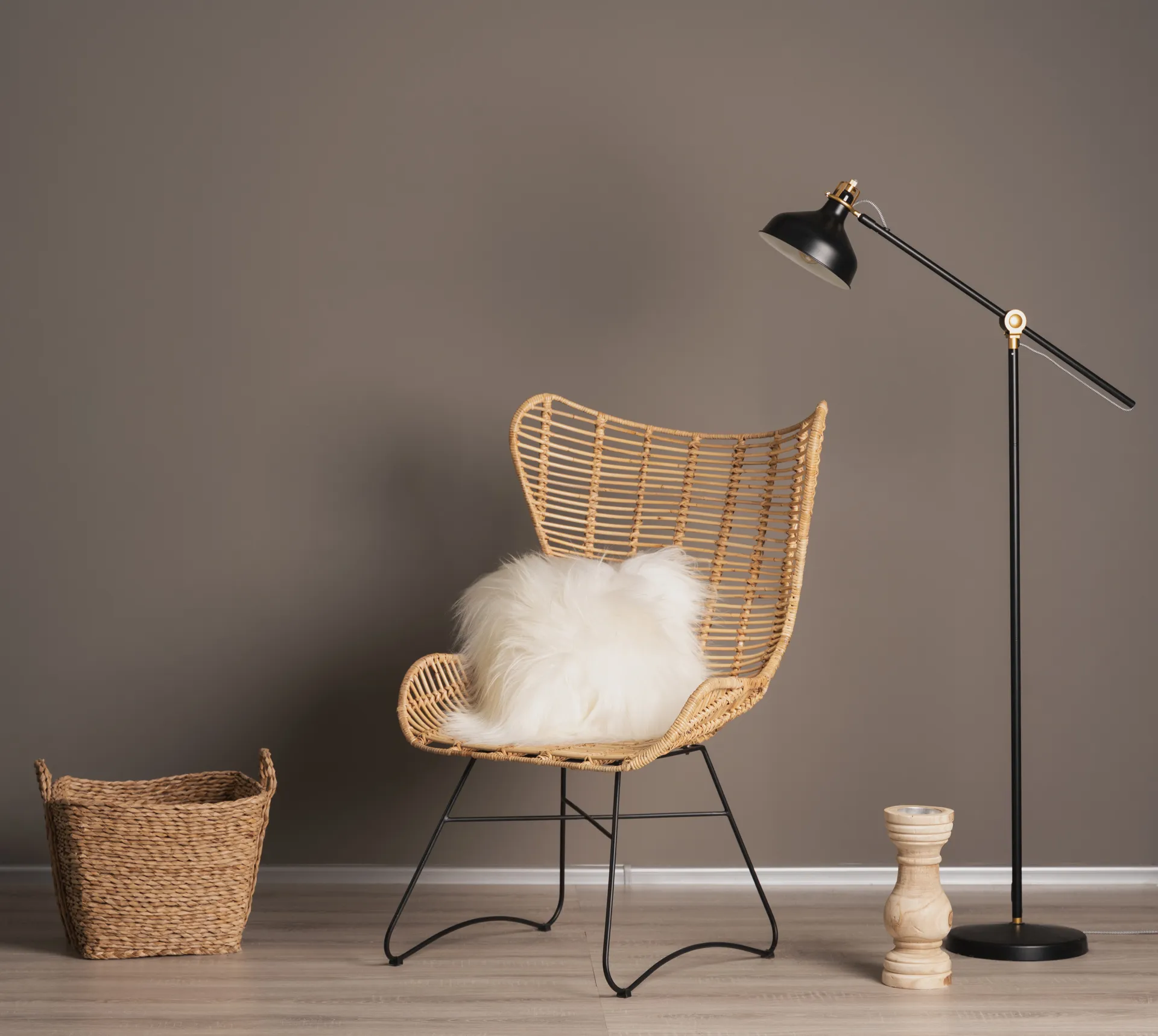 Double -sided sheepskin pillow, square
