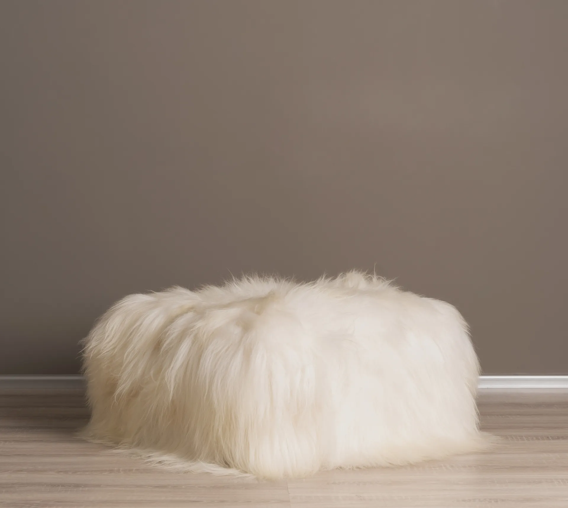 Sheepskin pouffe