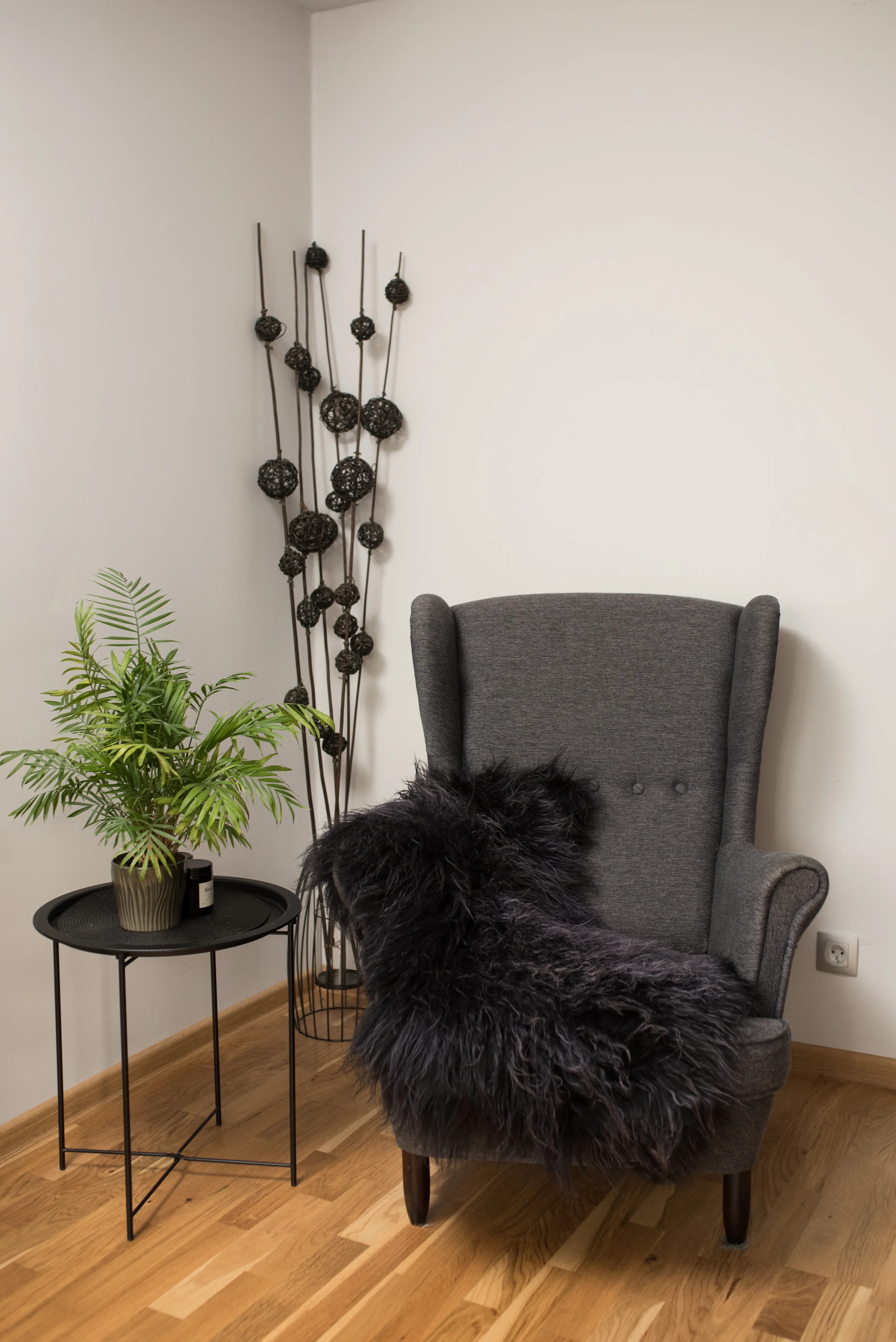 Icelandic Sheepskin "Black Breeze" Curly Wool