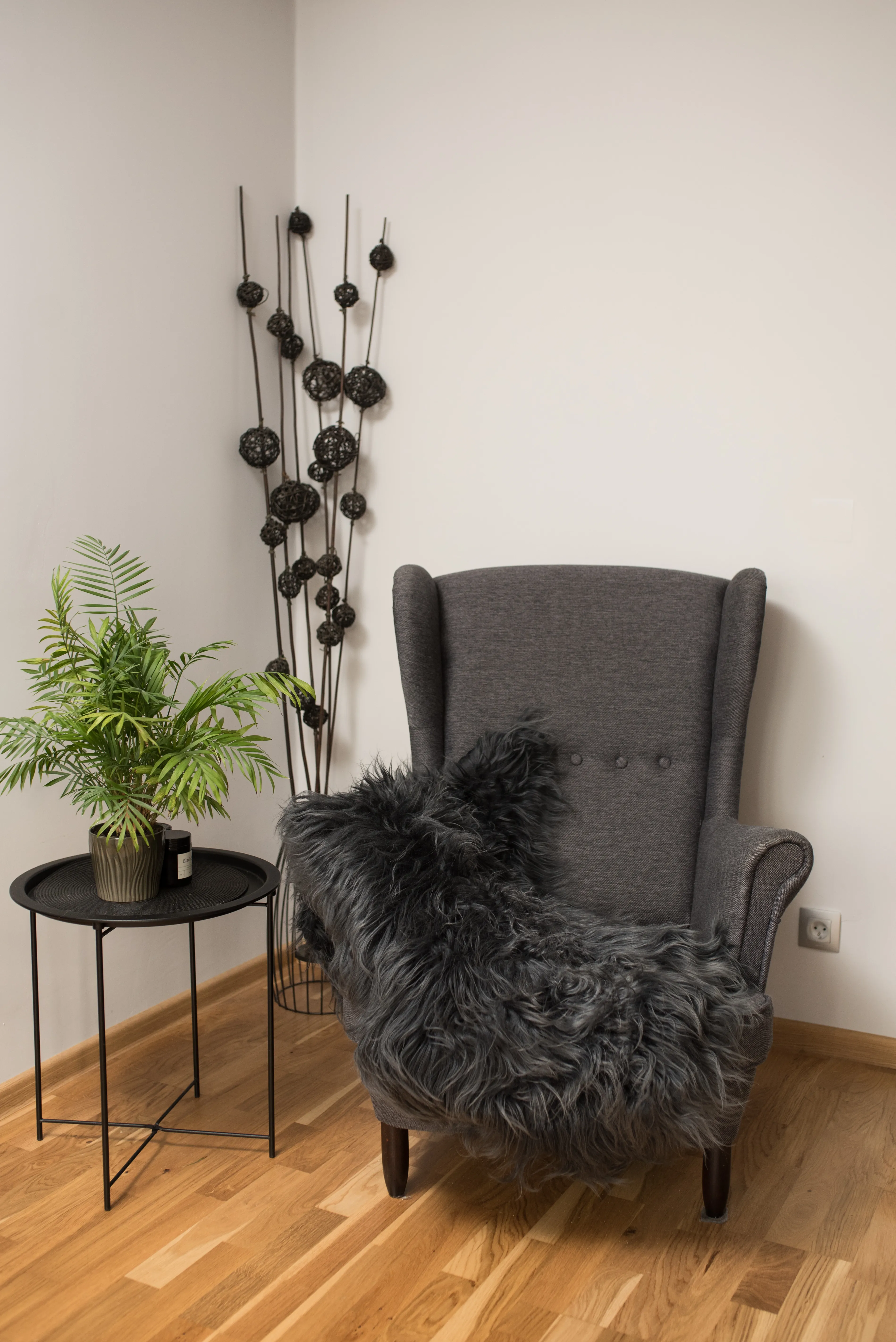 Icelandic Sheepskin "Graphite Breeze" Curly Wool